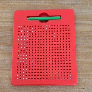 Red Magnetic Drawing Board with Green Stylus
